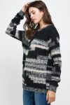 Multi Yarn Grey Black Sweater