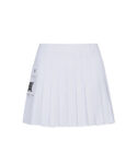 Women's Mini Pocket Point Pleated White Skirt