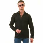 Black Luxury Men’s Tailor Fit Button Up Linen Shirts