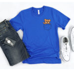 Bear Pocket Blue T-shirt Unisex