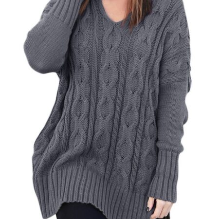 Cotton Oversized Cozy up Gray Sweater