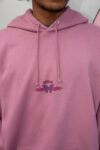 Purple Hoodie Dusty Purple With Y2k Butterfly Print Close