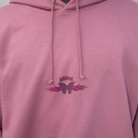 Purple Hoodie Dusty Purple With Y2k Butterfly Print Close