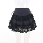 Gothic Skater Punk Vintage High Wasit Zipper Front Black Skirt Featured