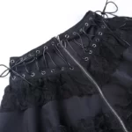 Gothic Skater Punk Vintage High Wasit Zipper Front Black Skirt Featured