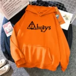 Casual Hip Hop Orange Hoodie for Men and Women