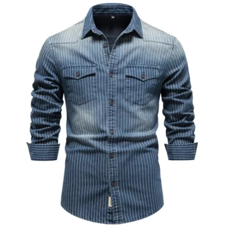 High Quality Elliot Slim Fit Long Sleeve Navy Blue Shirt for Men
