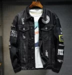 High Quality Men's Streetwear Distressed Black Jacket