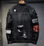 High Quality Men’s Streetwear Distressed Black Jacket