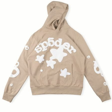 High Quality Printed Beige Hoodie for Men and Women