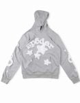 High Quality Printed Grey Hoodie for Men and Women
