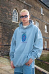 Light Blue Hoodie in Dusty Blue with Embrace Your Destiny Print