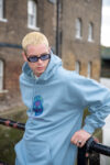 Light Blue Hoodie in Dusty Blue with Embrace Your Destiny Print