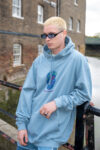 Light Blue Hoodie in Dusty Blue with Embrace Your Destiny Print