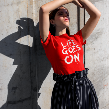 Life Goes On Red T-shirt for Women