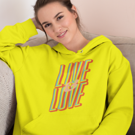 Live Love Unisex Yellow Hoodie