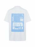 Printed Oversized White Blue Print T-Shirt for Women