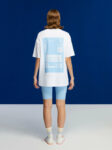 Printed Oversized White Blue Print T-Shirt for Women