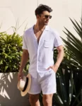 Premium New Linen Short Sleeve White Shirt for Men