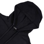 TONAL EMBROIDERY LONG SLEEVE  BLACK HOODIE