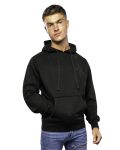 TONAL EMBROIDERY LONG SLEEVE BLACK HOODIE