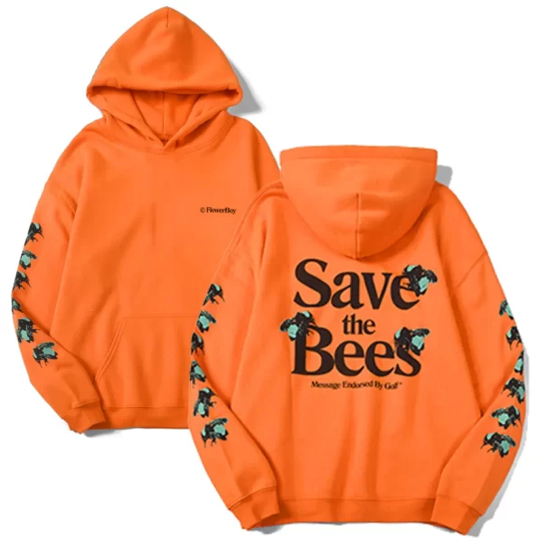 Flower Boy Save The Bees Orange Hoodie Unisex