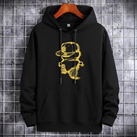 High Quality Anime Black Hoodie Winter Clothing for Men