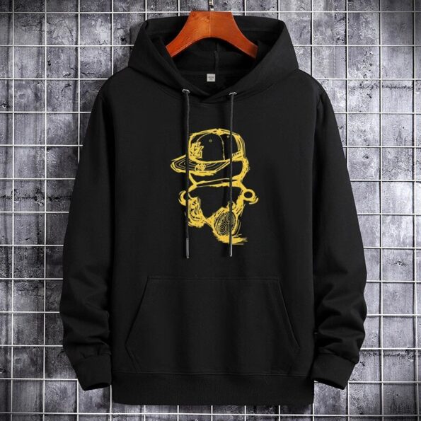 High Quality Anime Black Hoodie Winter Clothing for Men