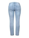 Hight Waist Casual Ripped Stretchy Skinny Blue  Jeans