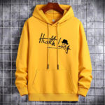 Yellow Anime Hoodie for Men Winter