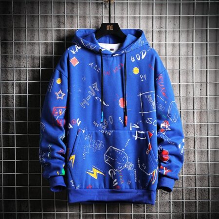 High Quality SingleRoad Men's Blue Hoodie