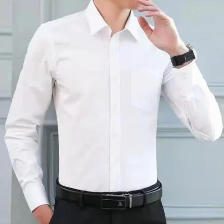 Spring Long-Sleeved White Formal shirt For Men