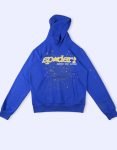 High Quality Printed Blue Hoodie for Men and Women