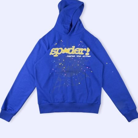 High Quality Printed Blue Hoodie for Men and Women