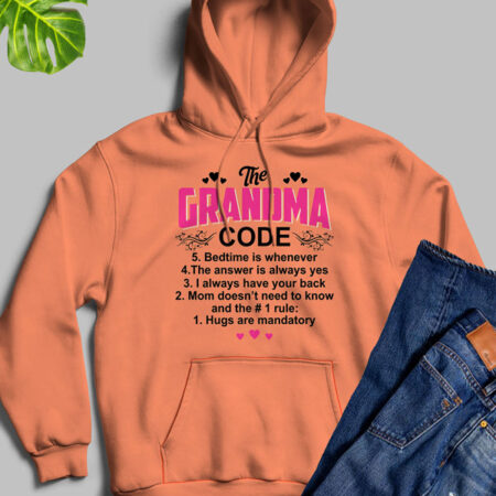 The Grandma Code Orange Hoodie for Men and Women