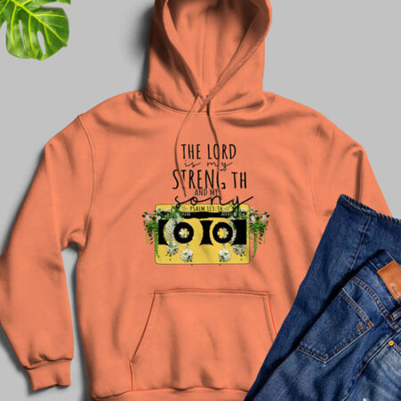 The Lord Is My Strength And My Song Orange Hoodie Unisex