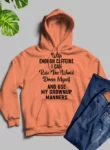 With Enough Caffeine I Can Rule Orange Hoodie Unisex