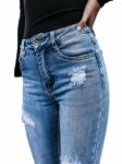 Women High Waist Skinny Stretch Ripped Destroyed Jeans