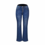 Womens Button Fly Fashion Vintage Stretch Jeans