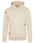 Womens Strawberry Embroidered Beige Hoodie