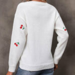 Casual Loose Knitted Bottoming White Sweater Featured