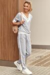 Women's Short-sleeved Gray Tracksuit S Size