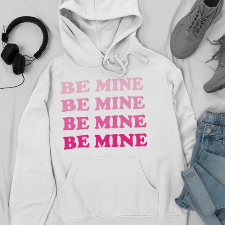 Be Mine White Hoodie for Men and Women
