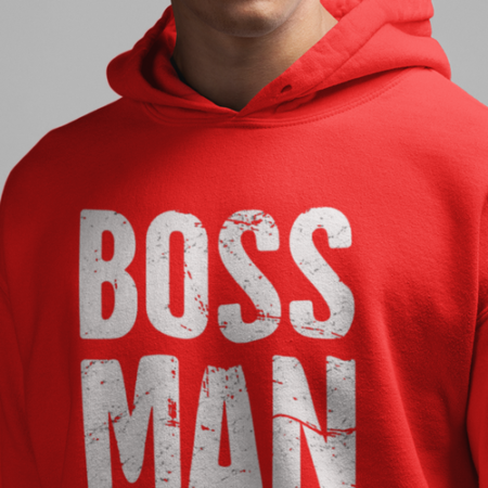 Boss Man Red Hoodie for Men