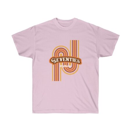 Womens Retro 70's Cotton Pink T-Shirt