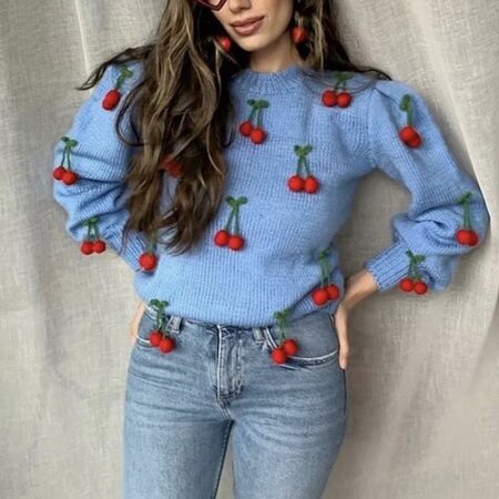 Pullovers JumperPretty Cherry Blue Sweater