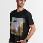 UFO Abducting Cow Short Sleeve T – Shirt for Men Featured