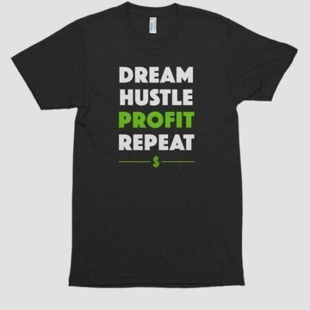 DREAM HUSTLE PROFIT Printed Black T-shirt