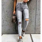 High Waist Jeans Women Slim Washed Denim Pencil Pants Featured