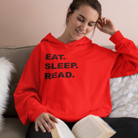 Eat Sleep Read Red Hoodie Unisex
